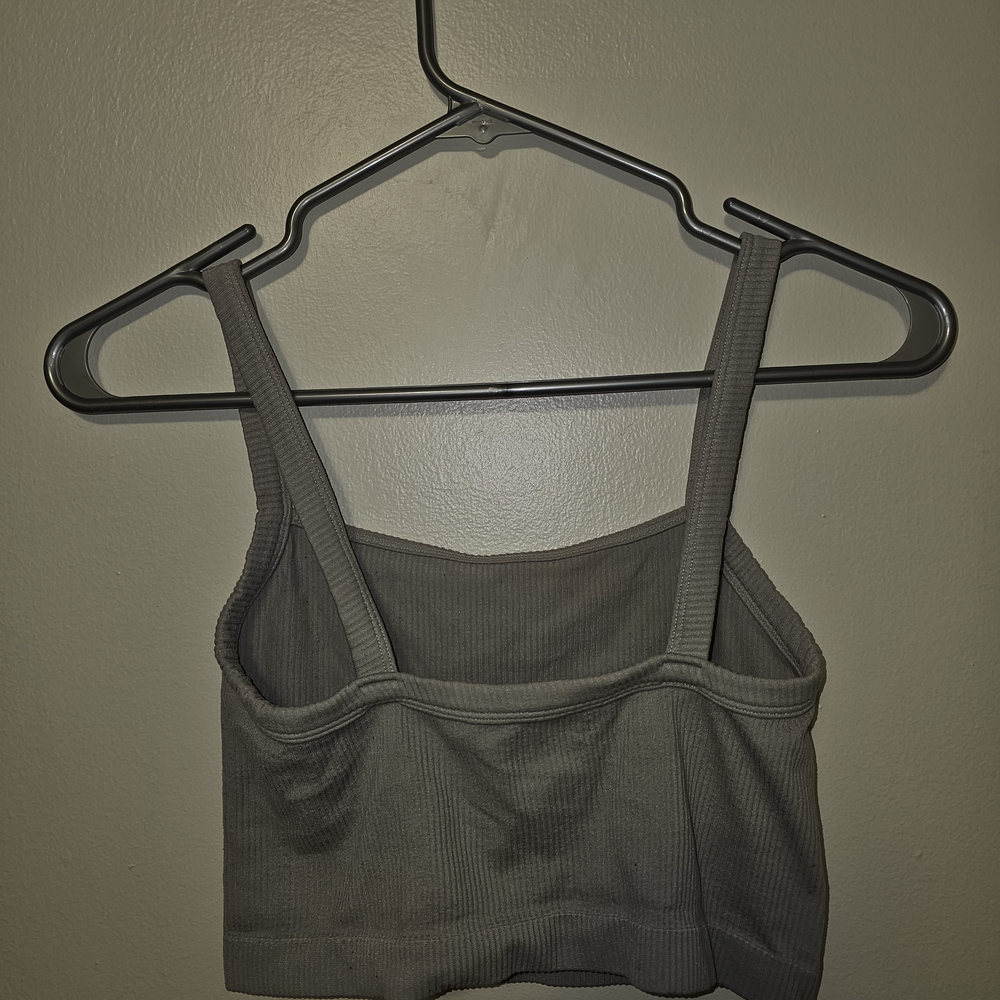 Colsie Grey/Charcoal Ribbed Crop Top Sz S